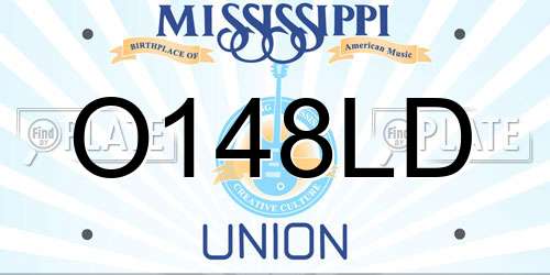 O148LD Mississippi License Plate