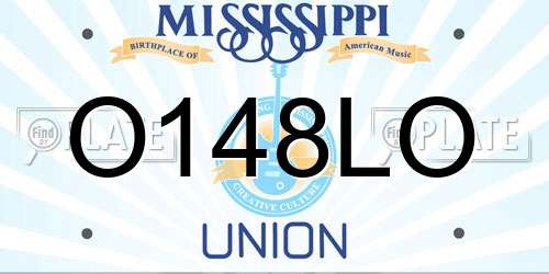 O148LO Mississippi License Plate