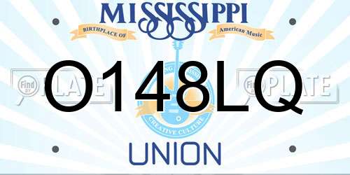 O148LQ Mississippi License Plate