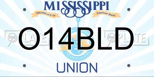 O14BLD Mississippi License Plate