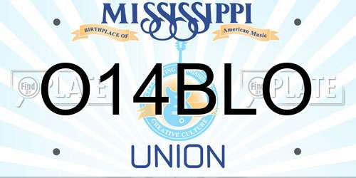 O14BLO Mississippi License Plate