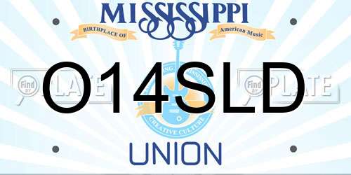 O14SLD Mississippi License Plate