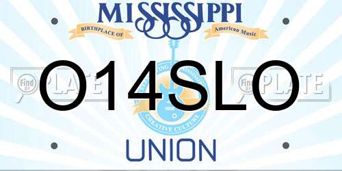 O14SLO Mississippi License Plate