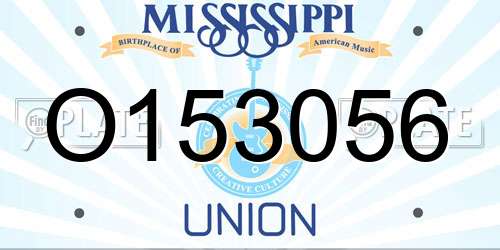 O153056 Mississippi License Plate