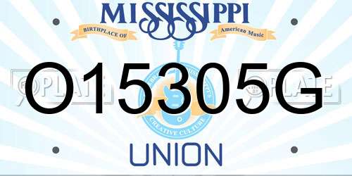O15305G Mississippi License Plate