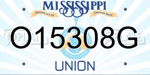 O15308G Mississippi License Plate
