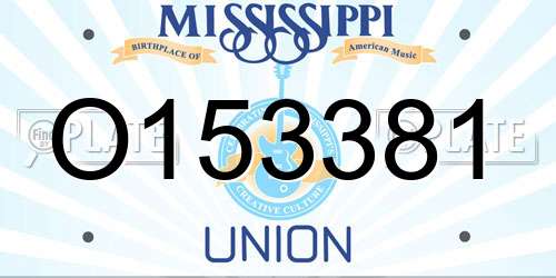 O153381 Mississippi License Plate