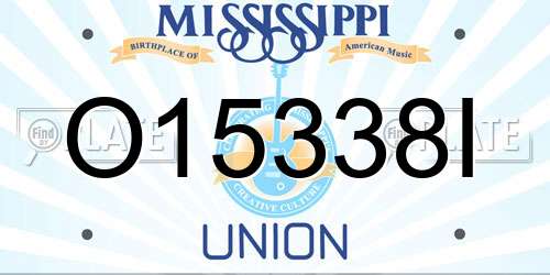 O15338I Mississippi License Plate
