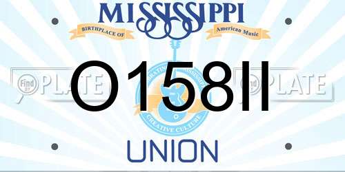 O158II Mississippi License Plate