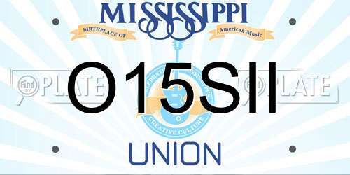 O15SII Mississippi License Plate