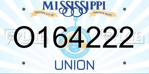 O164222 Mississippi License Plate