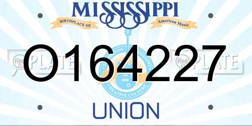 O164227 Mississippi License Plate