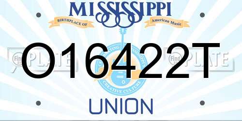 O16422T Mississippi License Plate