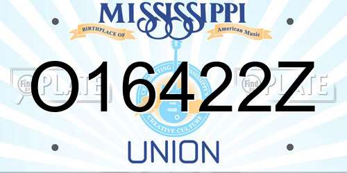 O16422Z Mississippi License Plate