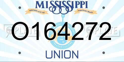 O164272 Mississippi License Plate