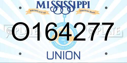 O164277 Mississippi License Plate