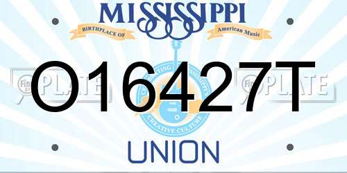 O16427T Mississippi License Plate