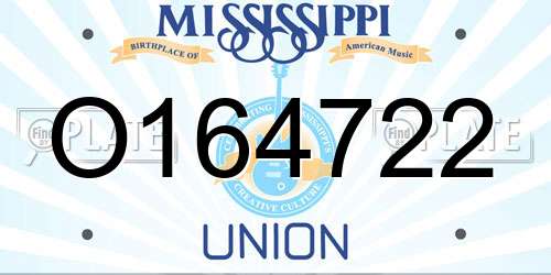 O164722 Mississippi License Plate
