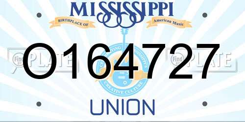 O164727 Mississippi License Plate