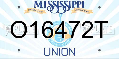 O16472T Mississippi License Plate