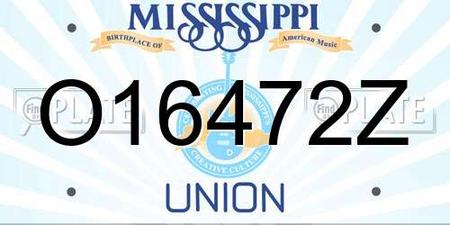 O16472Z Mississippi License Plate