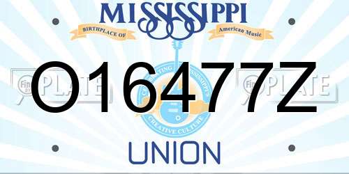 O16477Z Mississippi License Plate