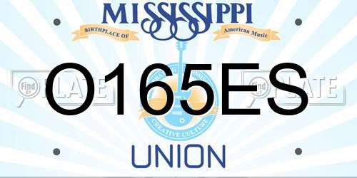 O165ES Mississippi License Plate
