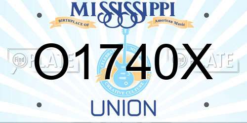 O1740X Mississippi License Plate