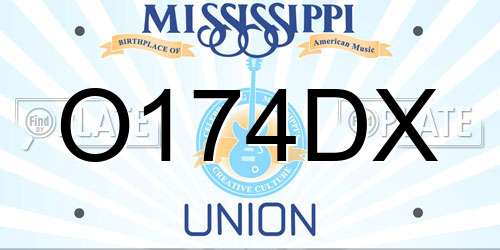 O174DX Mississippi License Plate