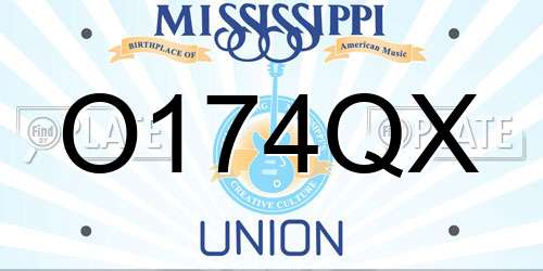 O174QX Mississippi License Plate
