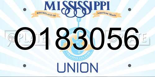 O183056 Mississippi License Plate