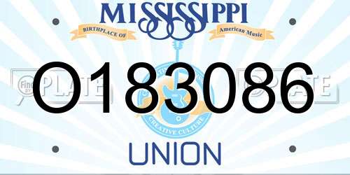 O183086 Mississippi License Plate