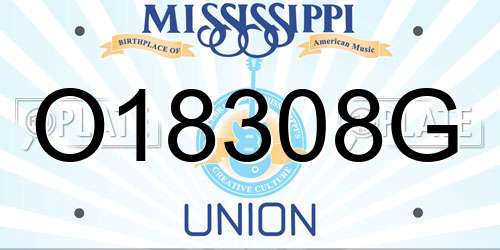 O18308G Mississippi License Plate