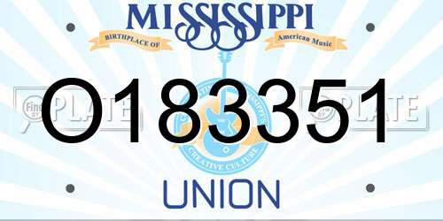 O183351 Mississippi License Plate