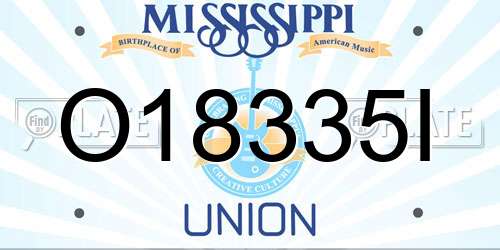 O18335I Mississippi License Plate