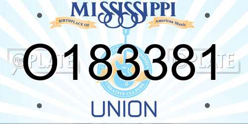 O183381 Mississippi License Plate