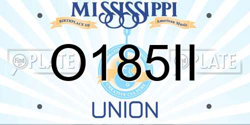 O185II Mississippi License Plate