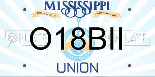 O18BII Mississippi License Plate