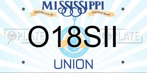 O18SII Mississippi License Plate