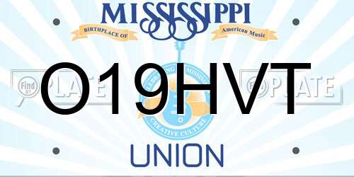 O19HVT Mississippi License Plate