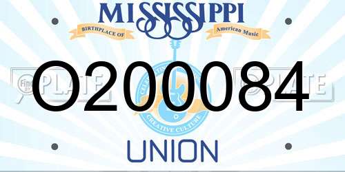 O200084 Mississippi License Plate