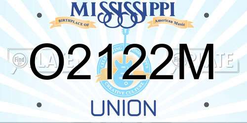 O2122M Mississippi License Plate
