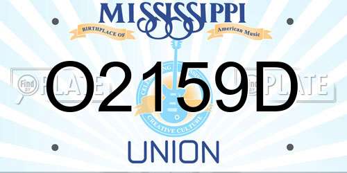 O2159D Mississippi License Plate