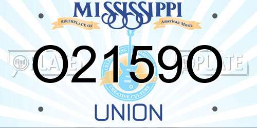 O2159O Mississippi License Plate