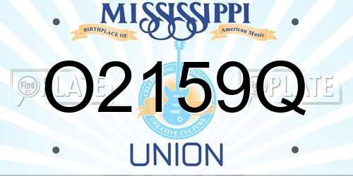 O2159Q Mississippi License Plate