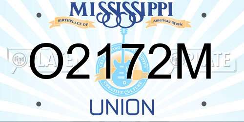 O2172M Mississippi License Plate