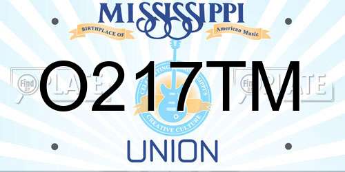 O217TM Mississippi License Plate