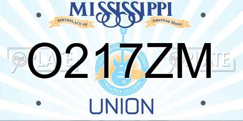 O217ZM Mississippi License Plate