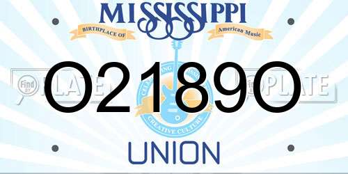 O2189O Mississippi License Plate