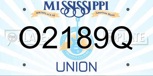 O2189Q Mississippi License Plate